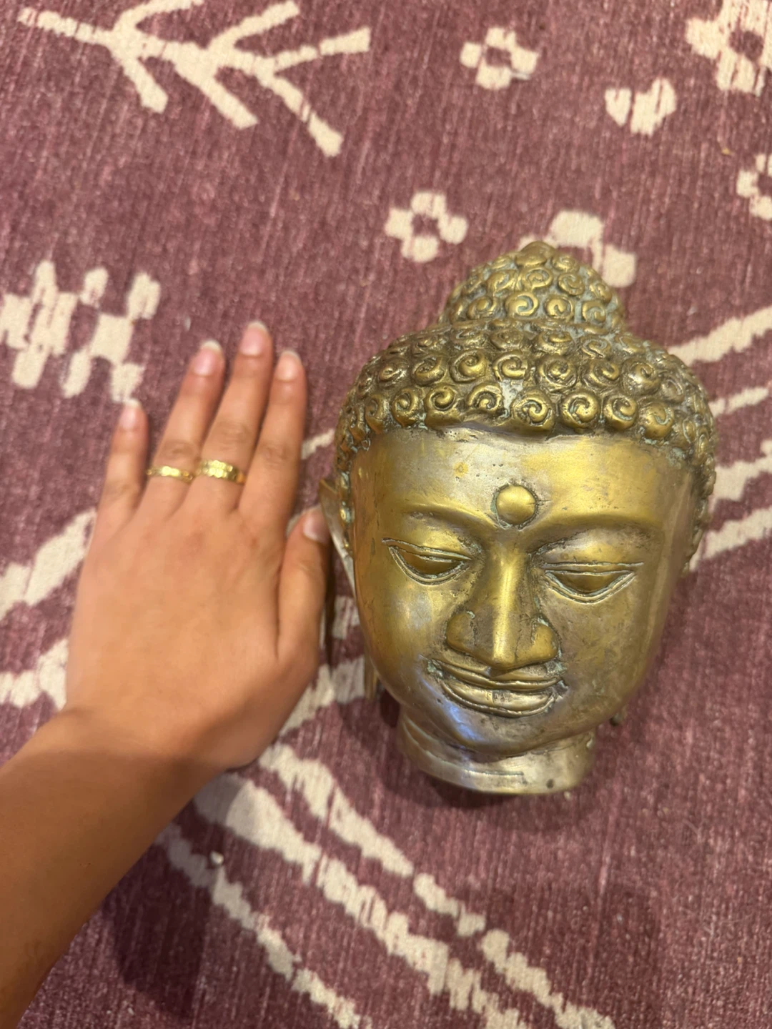 Decorative brass Buddha head statue - photo 4