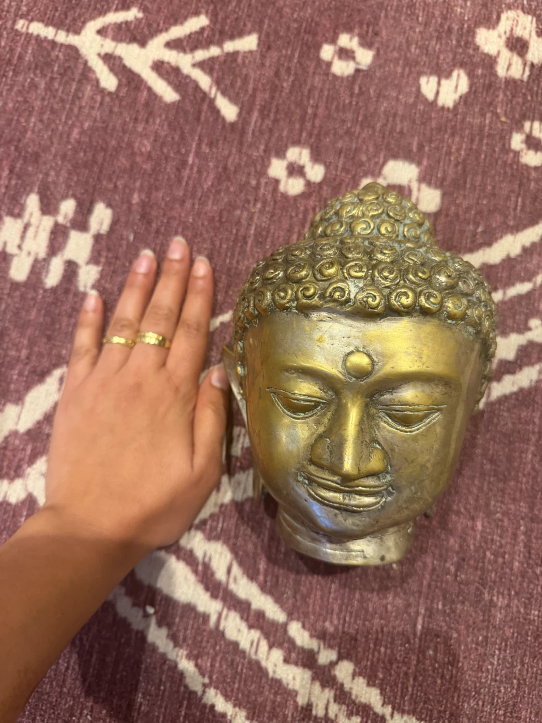 Decorative brass Buddha head statue - photo 5