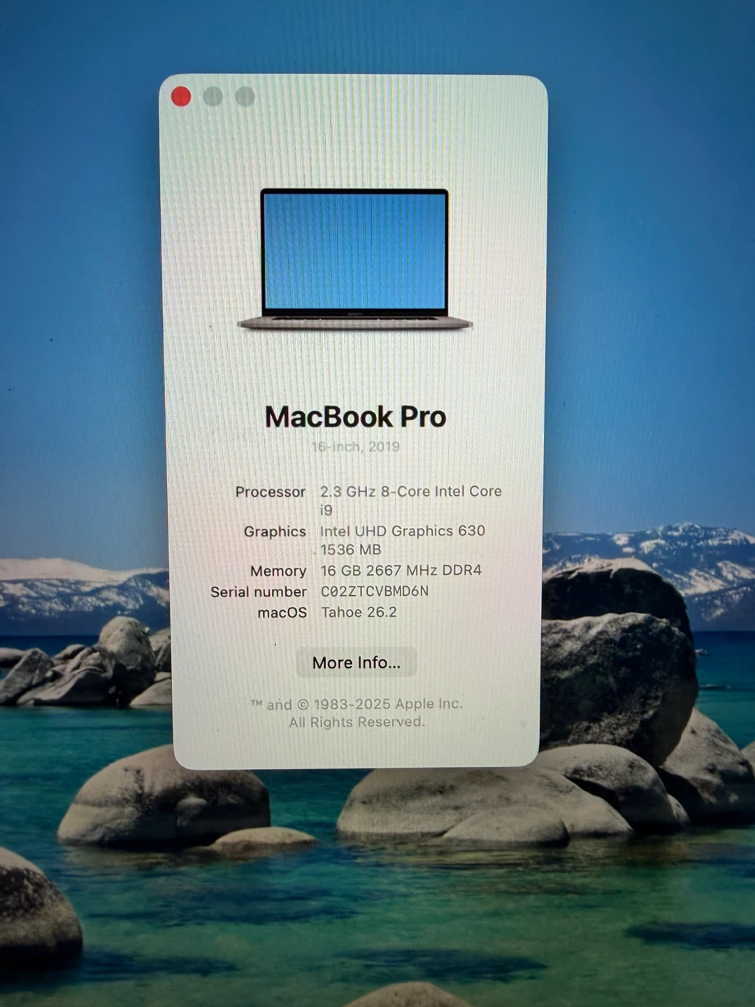 2019 16-inch MacBook Pro I9 16GB RAM 1TB SSD, Fully Functional - photo 2