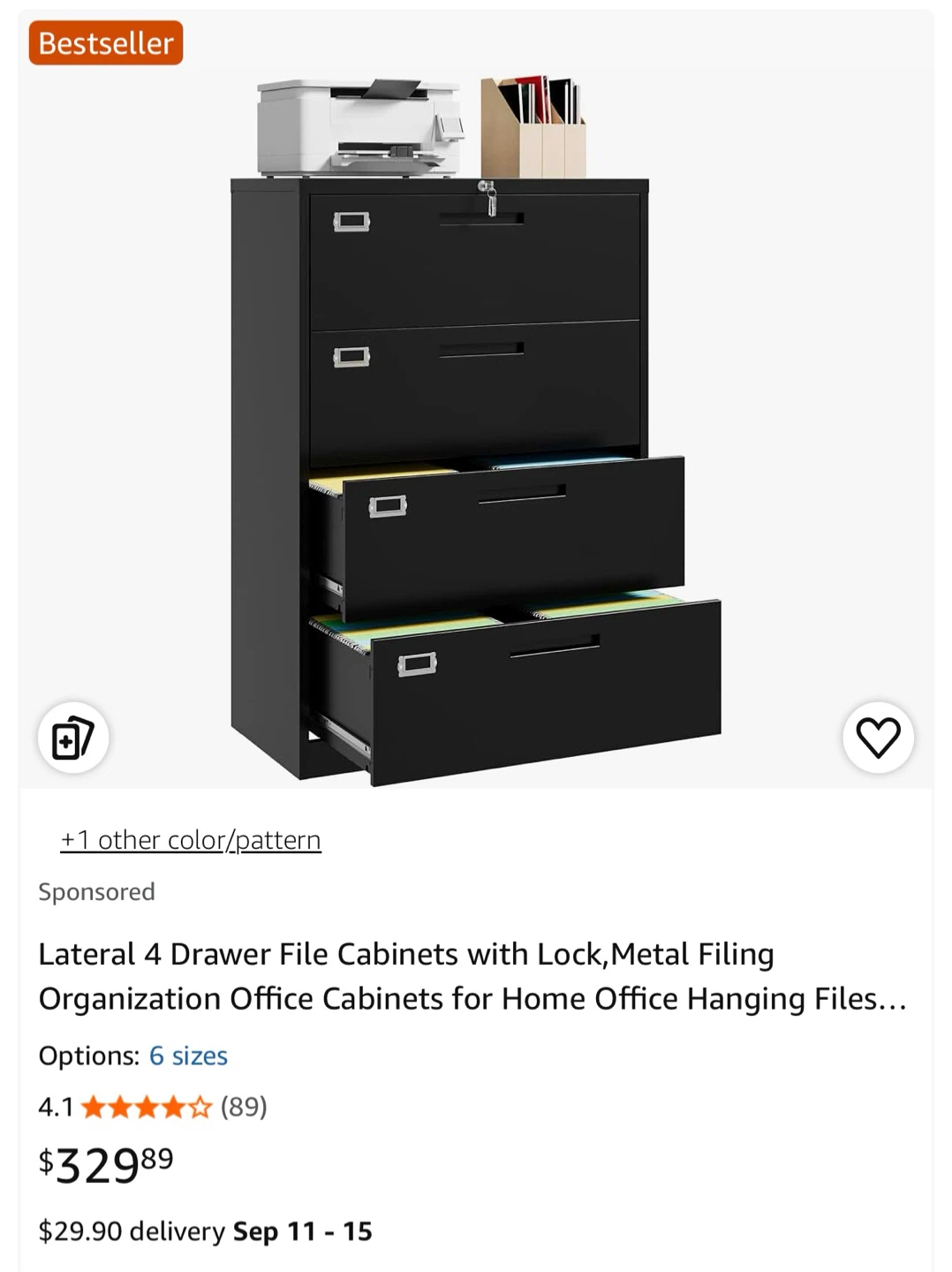 Letaya 4-Drawer Lateral Metal File Cabinet