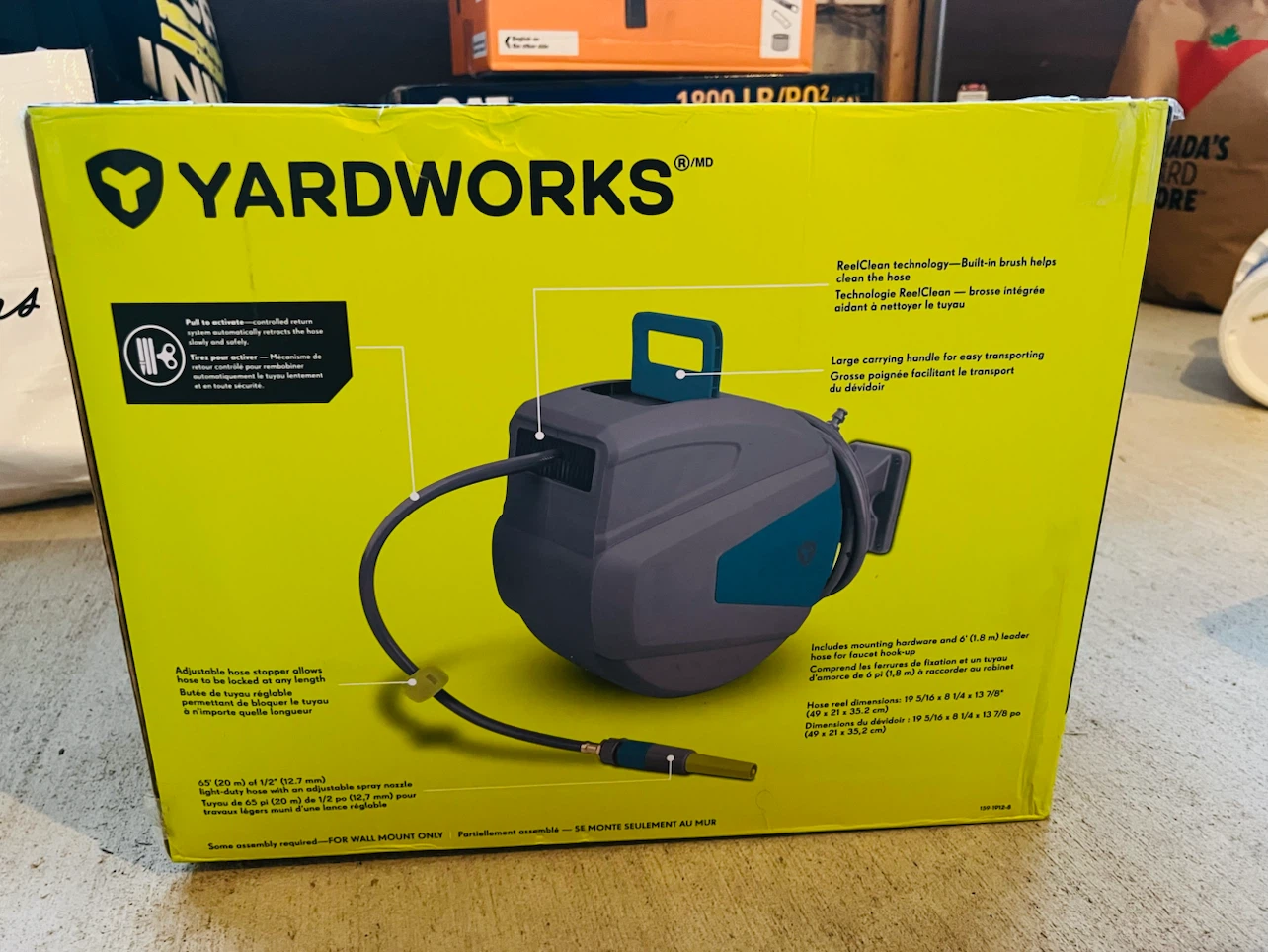 Yardworks Retractable Hose Reel 65-ft - photo 4