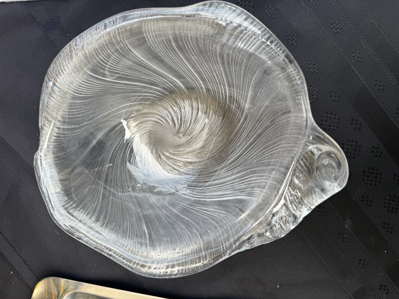 Vintage Clear Glass Swirl Serving Set