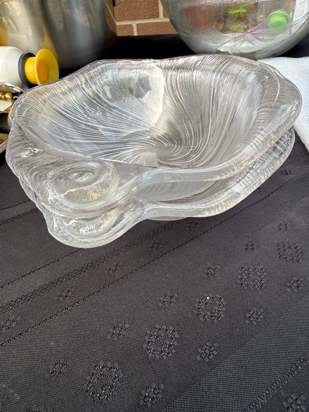 Vintage Clear Glass Swirl Serving Set - photo 2