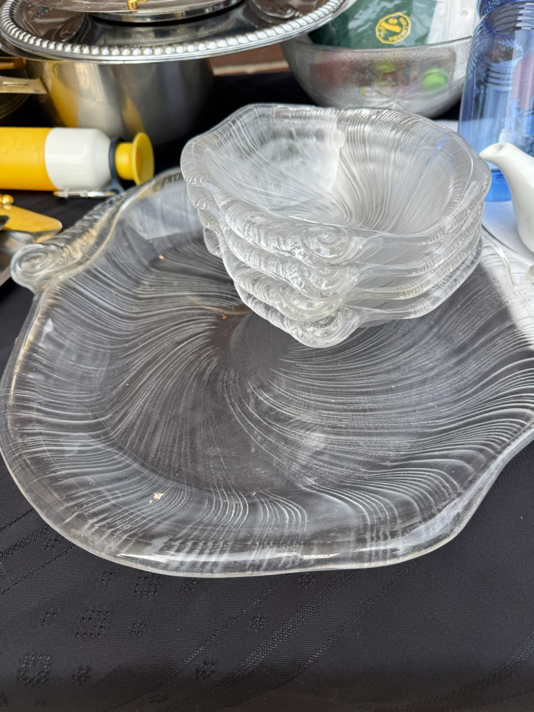 Vintage Clear Glass Swirl Serving Set - photo 3