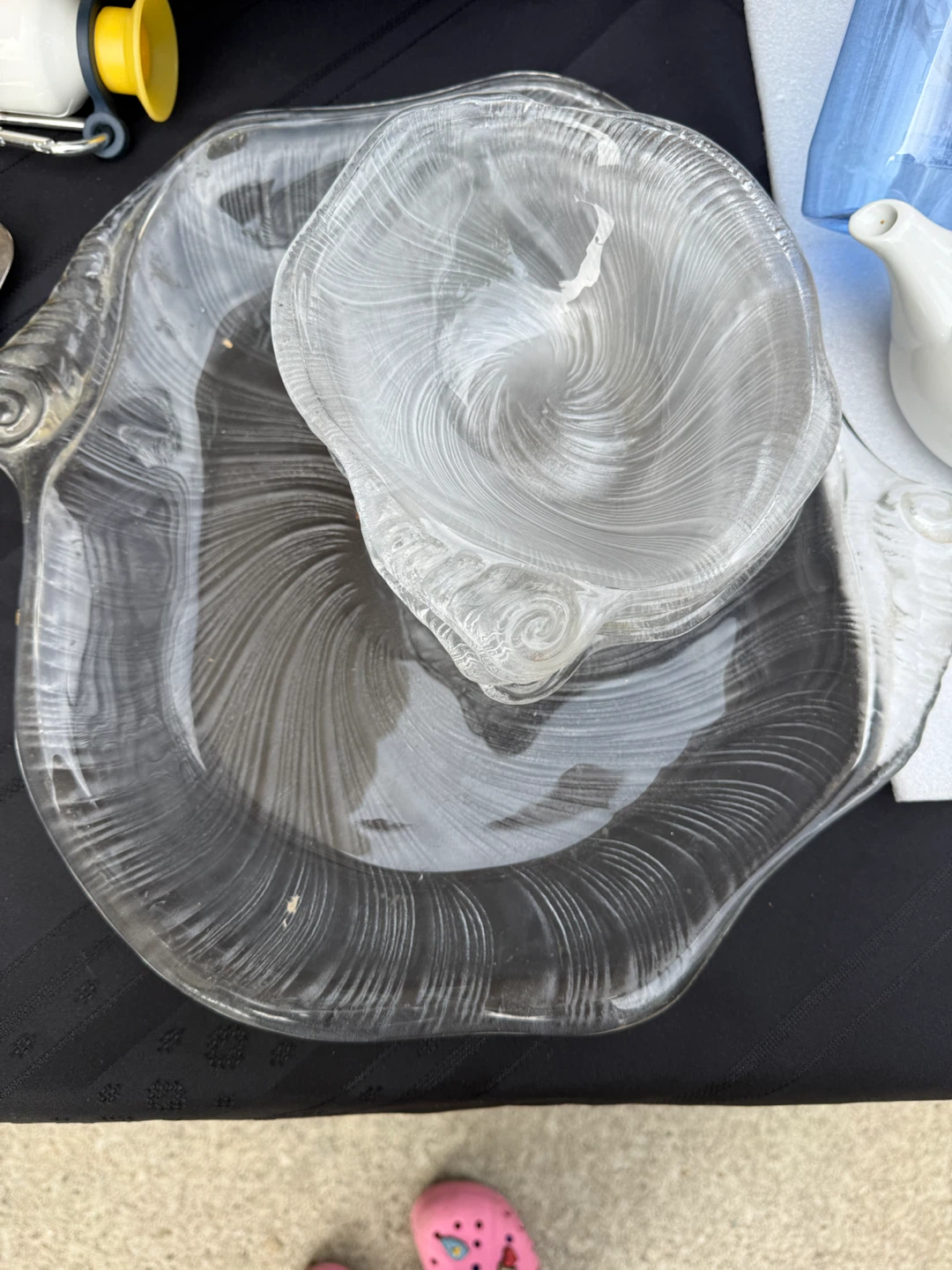 Vintage Clear Glass Swirl Serving Set - photo 4