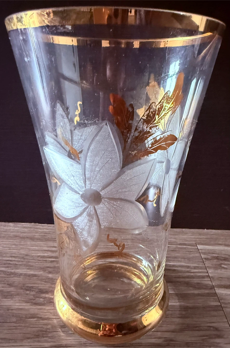 Beautiful Floral Frosted/Etched VASE