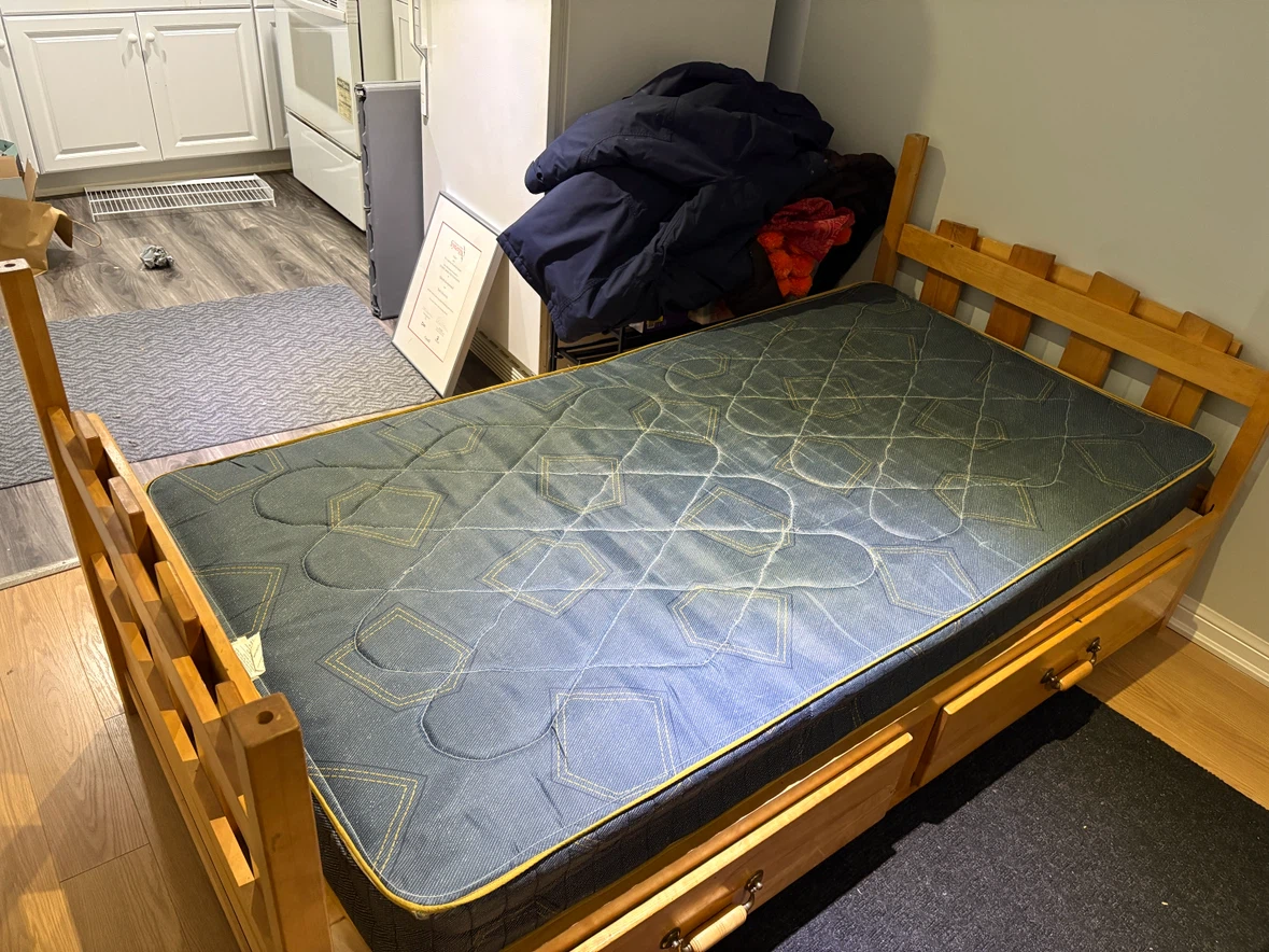 Solid Wood Twin Bed Frame with 2 Storage Drawers - photo 4