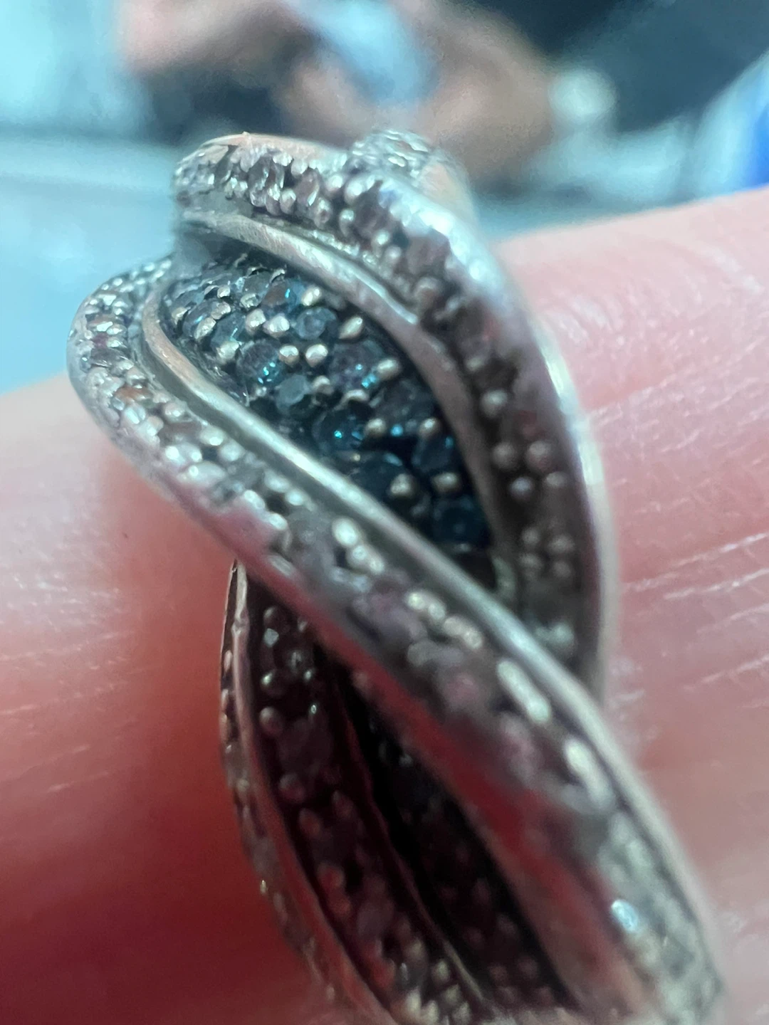 925 silver and blue , white diamonds - photo 3