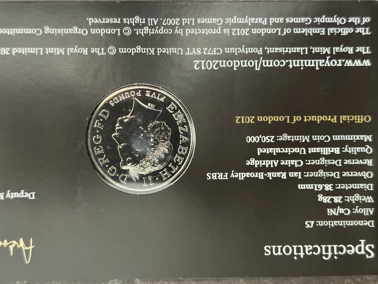 Royal Mint London 2012 Countdown £5 Coin - photo 2