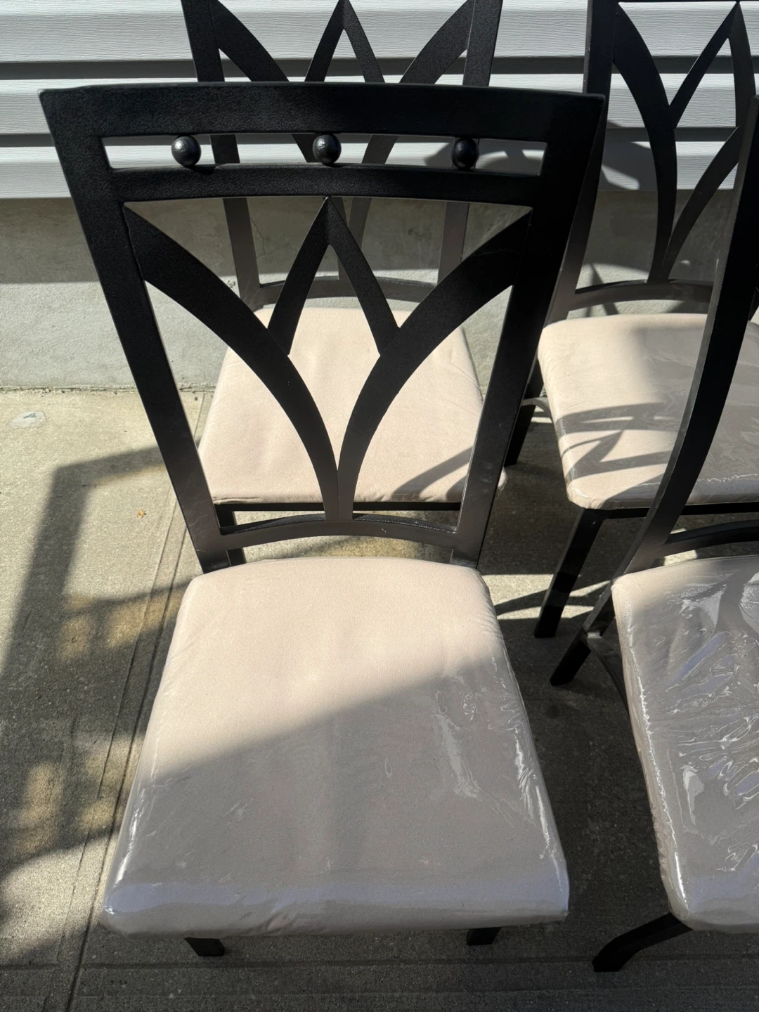 Set of 4 Black Metal Dining Chairs - photo 2