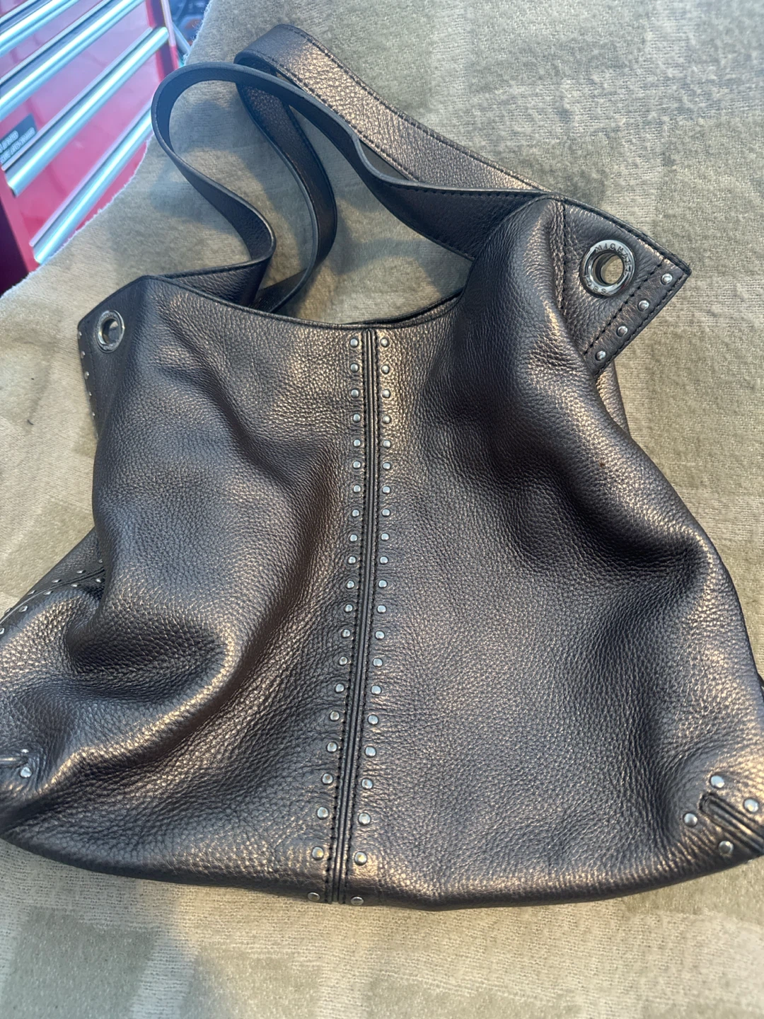 Michael Kors Studded Leather Hobo Bag