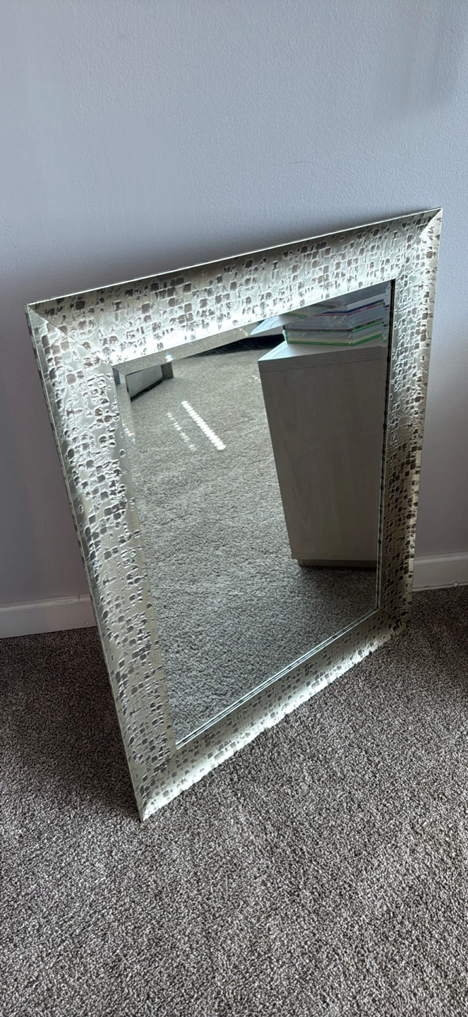Rectangular Wall Mirror with Mosaic Frame
