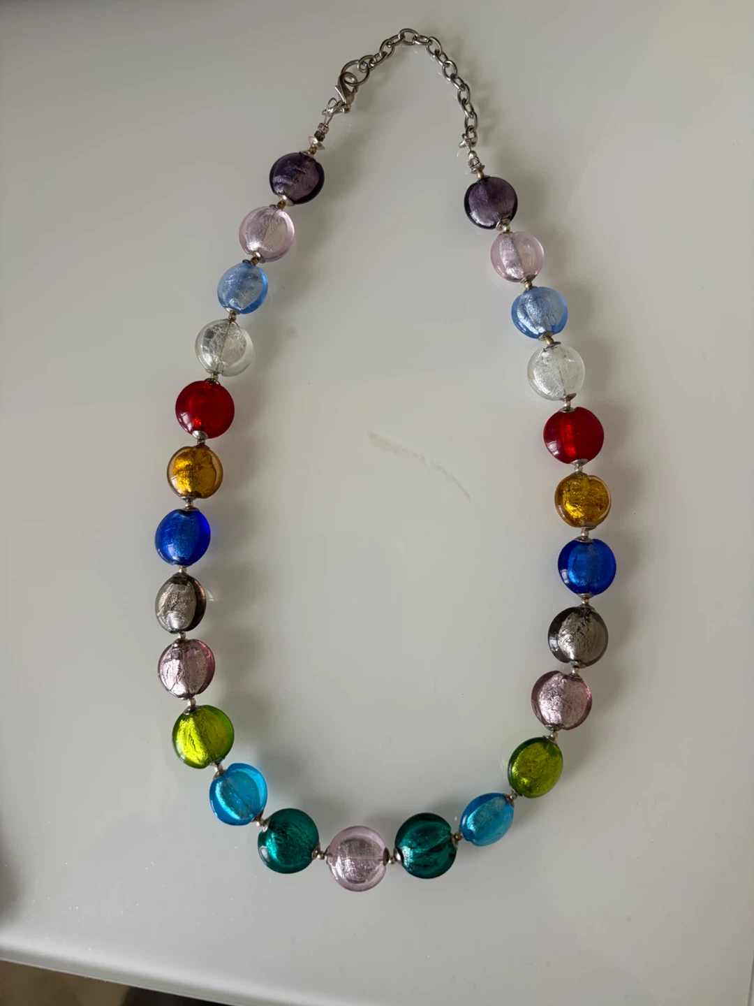 Multicoloured Glass Bead Necklace