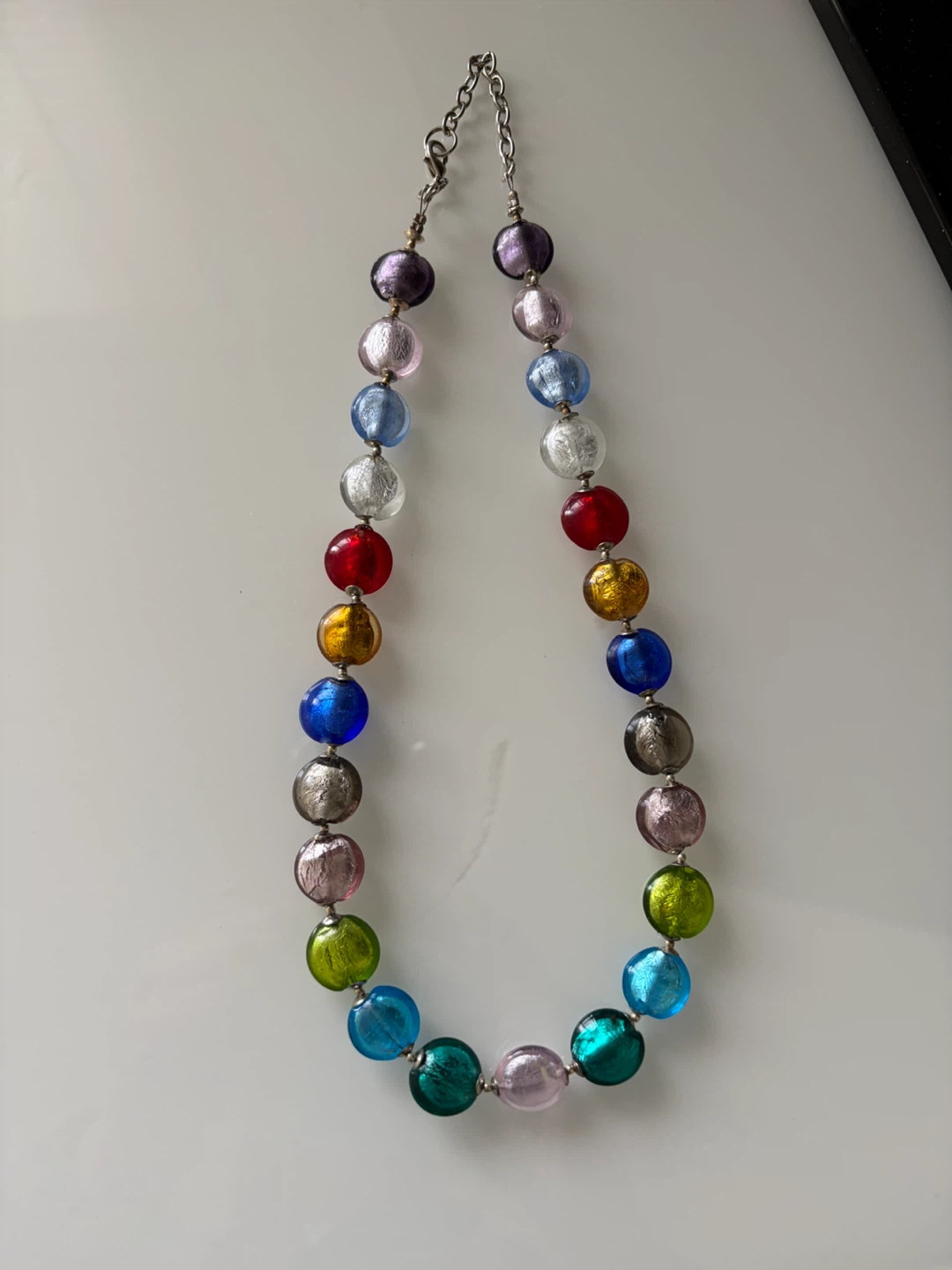 Multicoloured Glass Bead Necklace - photo 2
