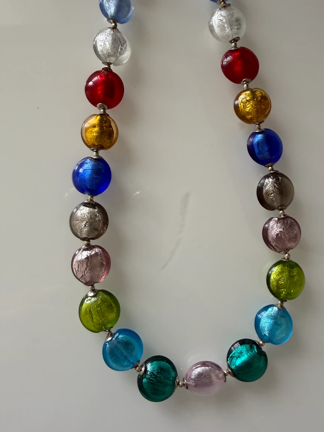 Multicoloured Glass Bead Necklace - photo 3
