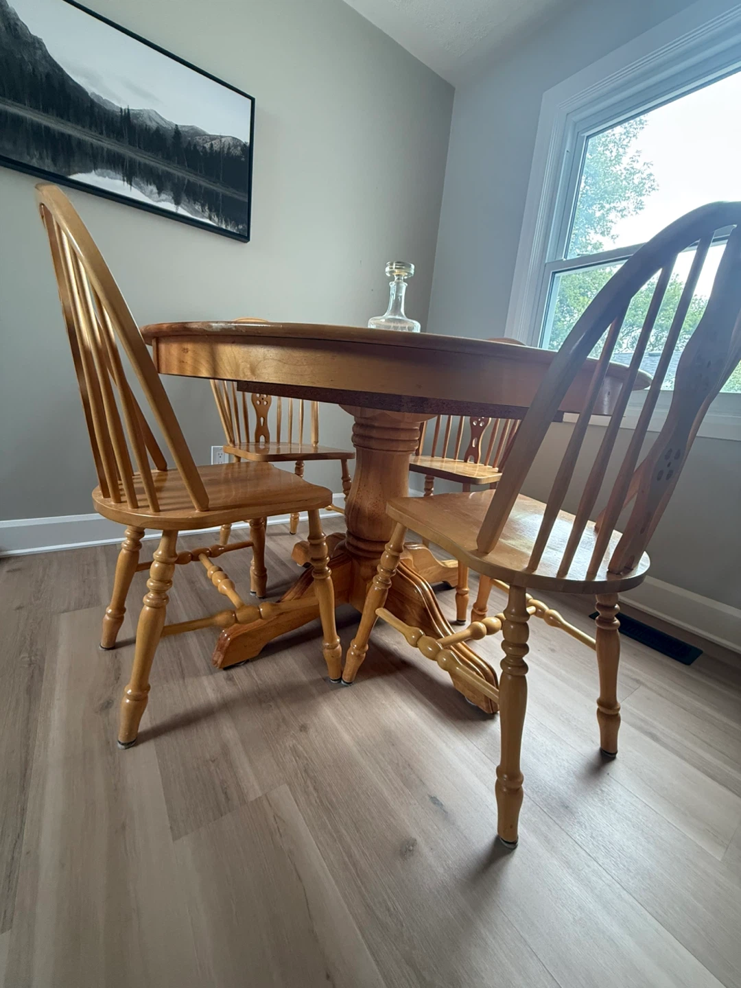 Solid Wood Dining Table and 6 Chairs (2 aren’t in pictures) - photo 2