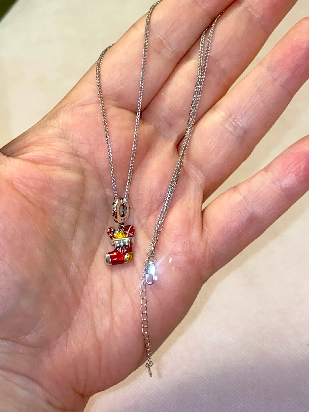 Sterling Silver 925 Christmas Stocking Necklace