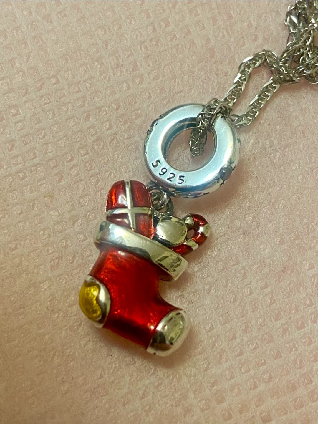 Sterling Silver 925 Christmas Stocking Necklace - photo 4