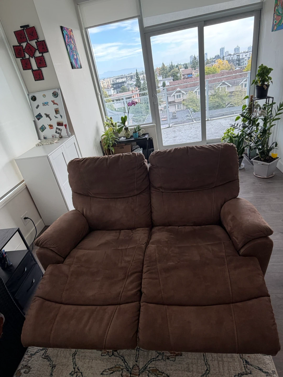 Lazy Boy - Brown Suede Reclining Loveseat - photo 5