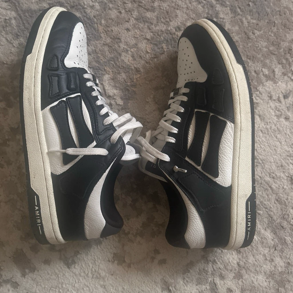 AMIRI Skel Top Low Sneakers Black and White