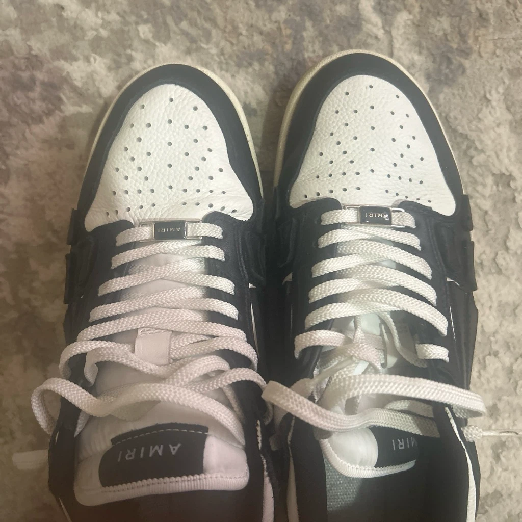 AMIRI Skel Top Low Sneakers Black and White - photo 3