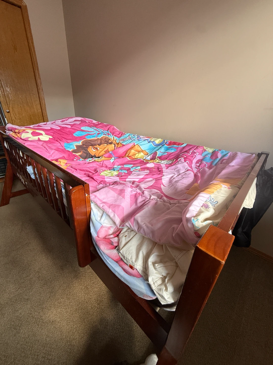 Wooden toddler bed
