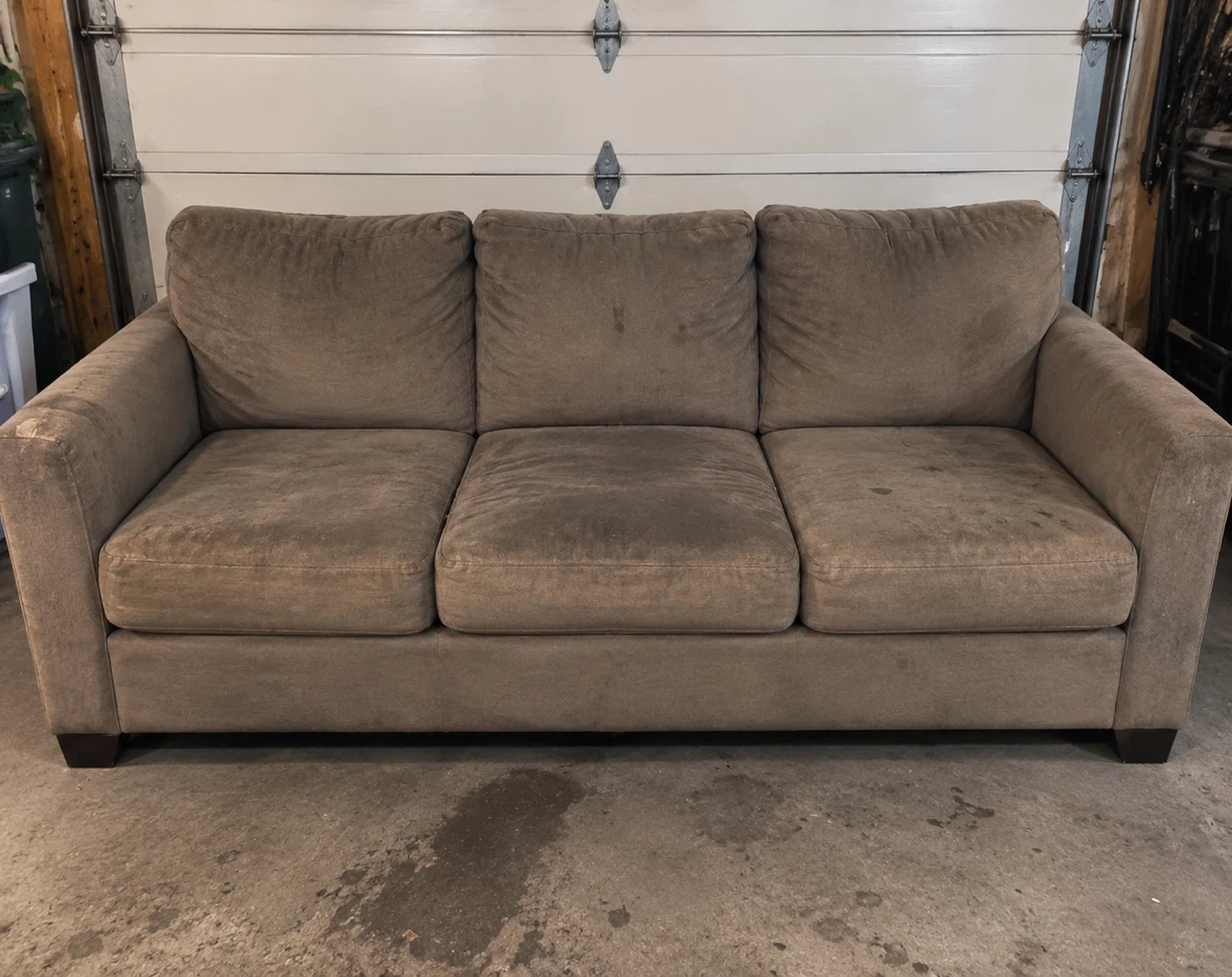 Three-Seater Brown Sofa