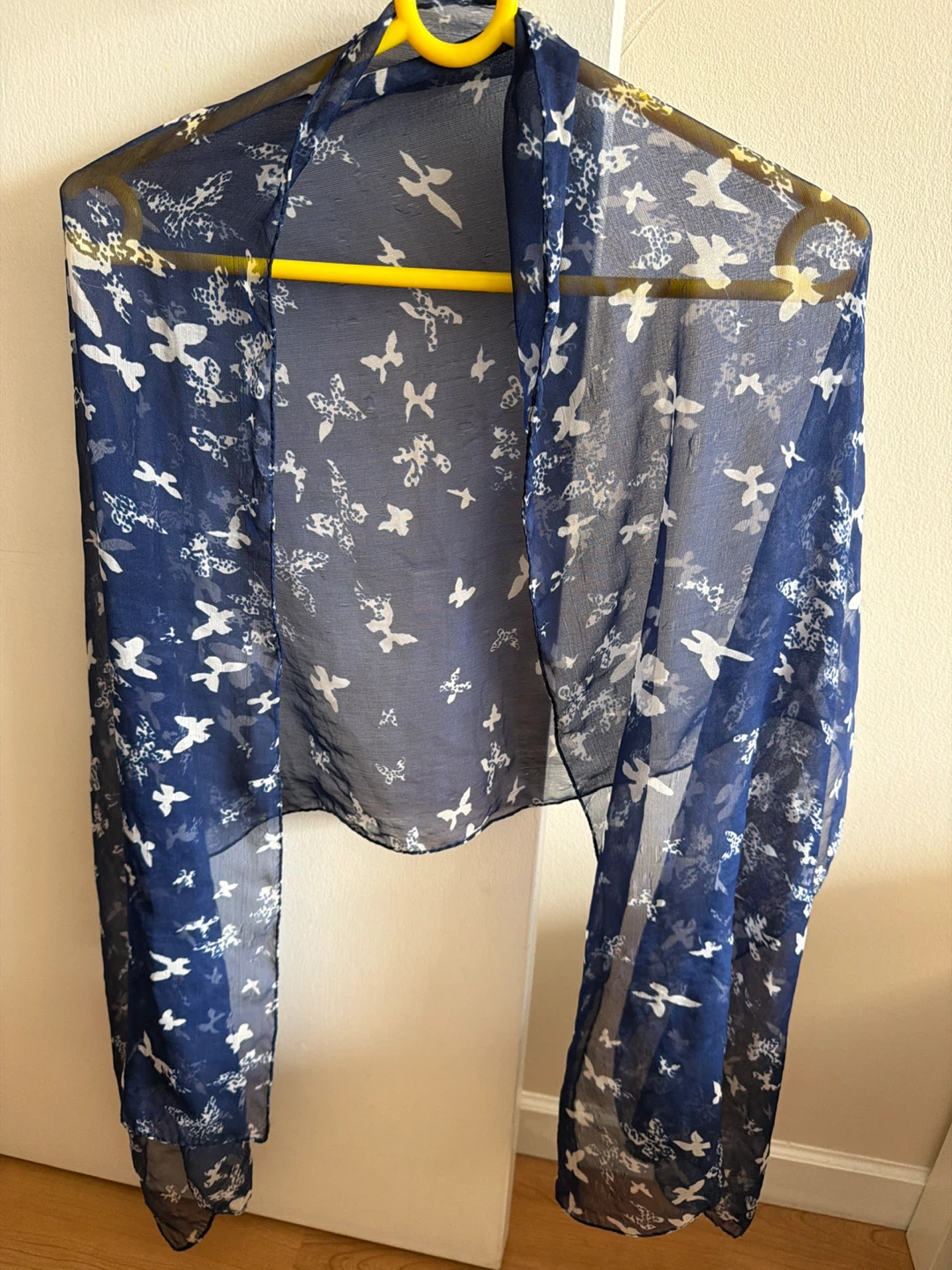 Blue Butterfly Print Scarf