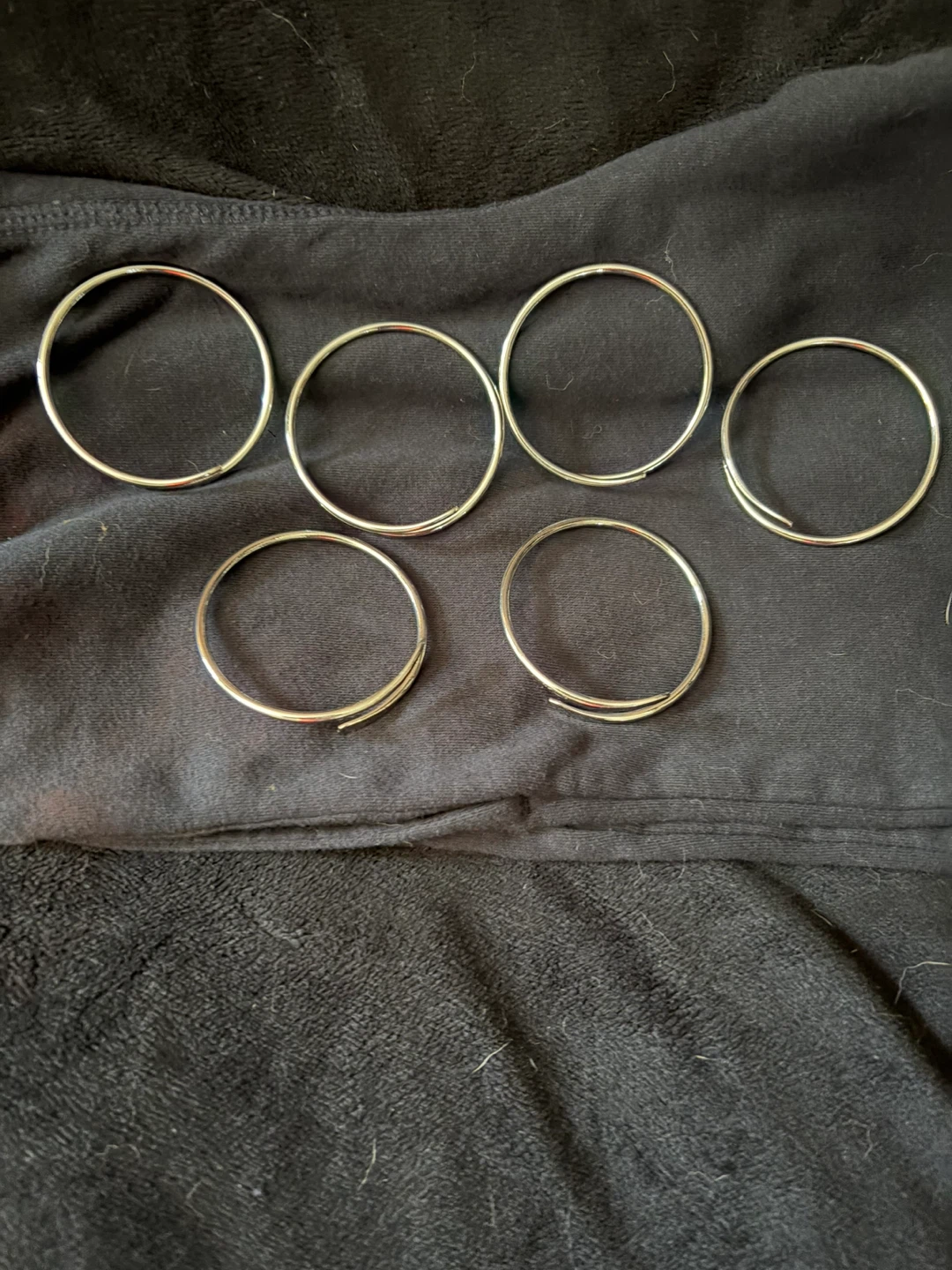 Set of 5 Silver Tone Metal Bracelets