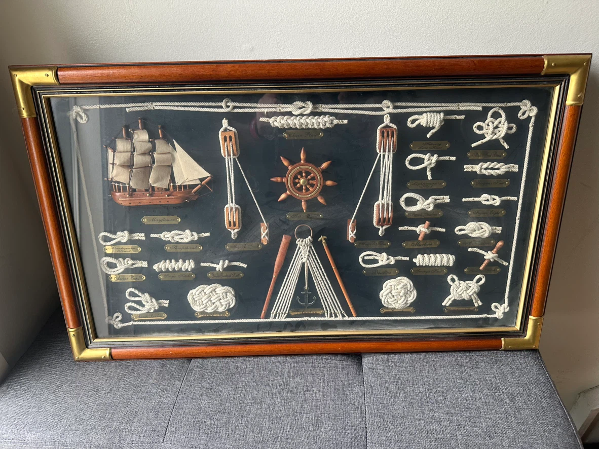 Nautical  Ship. Shadow Box. Size 28 x 17
