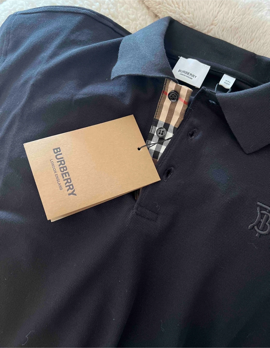 Burberry Black Polo Shirt L