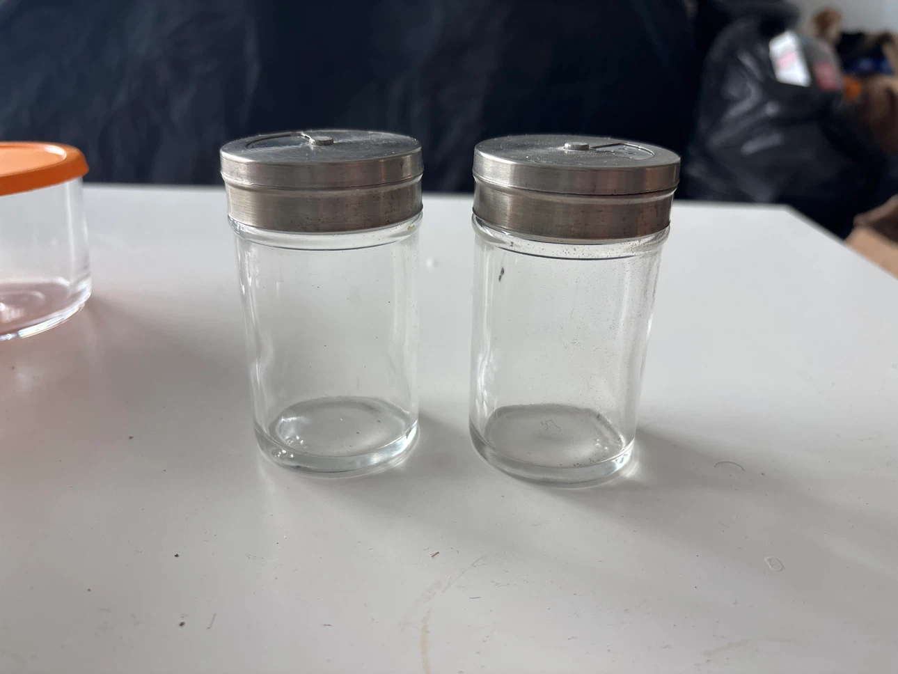 Set of Two Glass Spice Jars