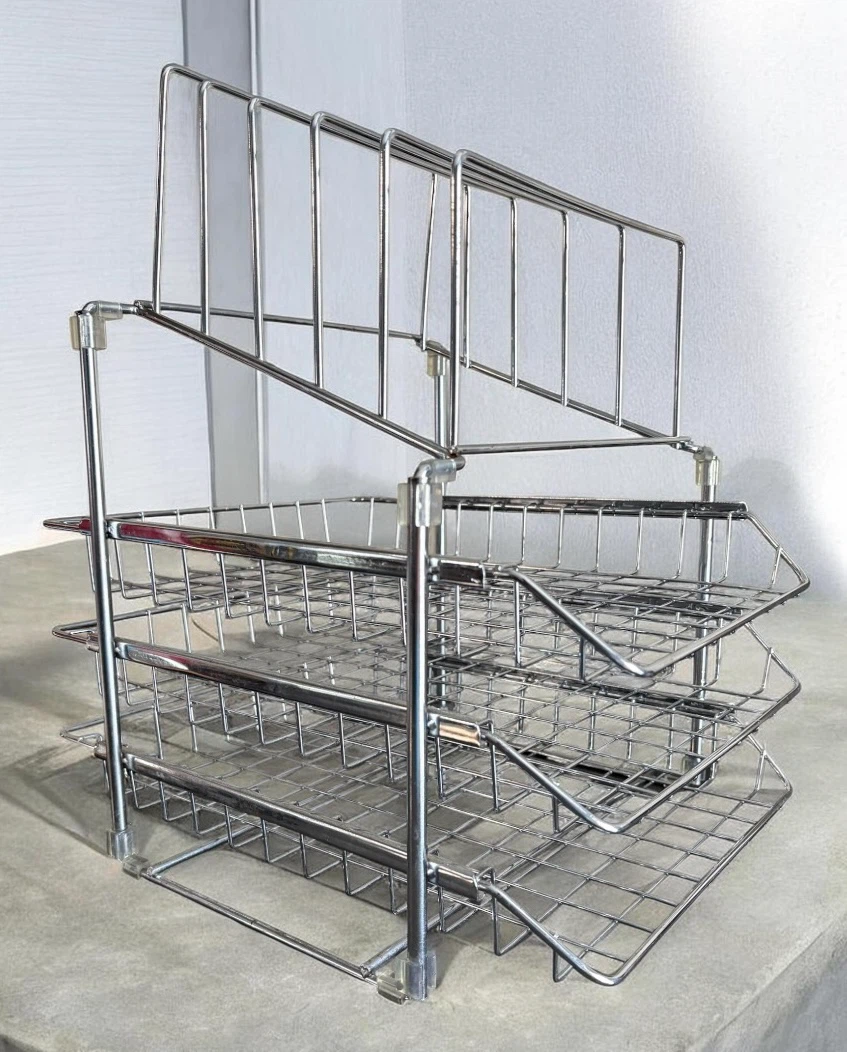 Chrome Wire Three-Tier Desktop Organizer - photo 3