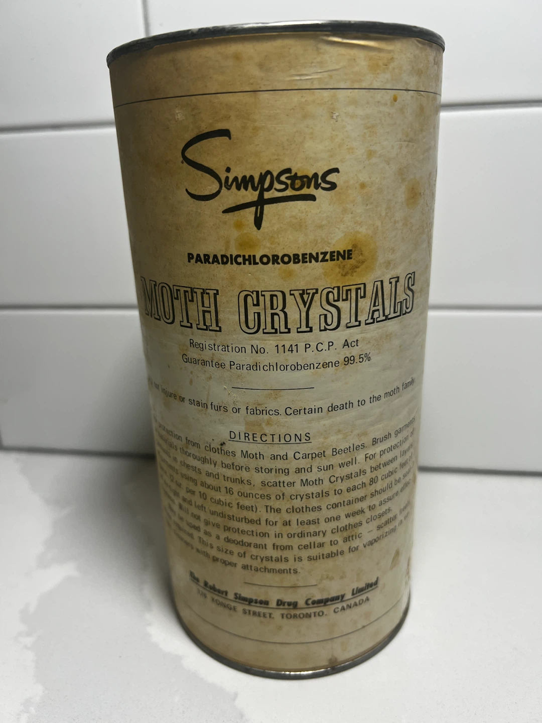 Vintage Simpsons Moth Crystals Tin