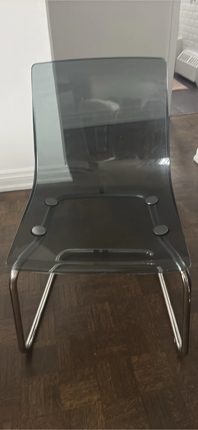 Transparent Grey Modern Accent Chair