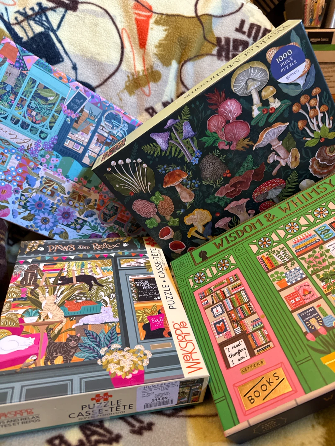 Set of 4 Galison 1000 Piece Jigsaw Puzzles