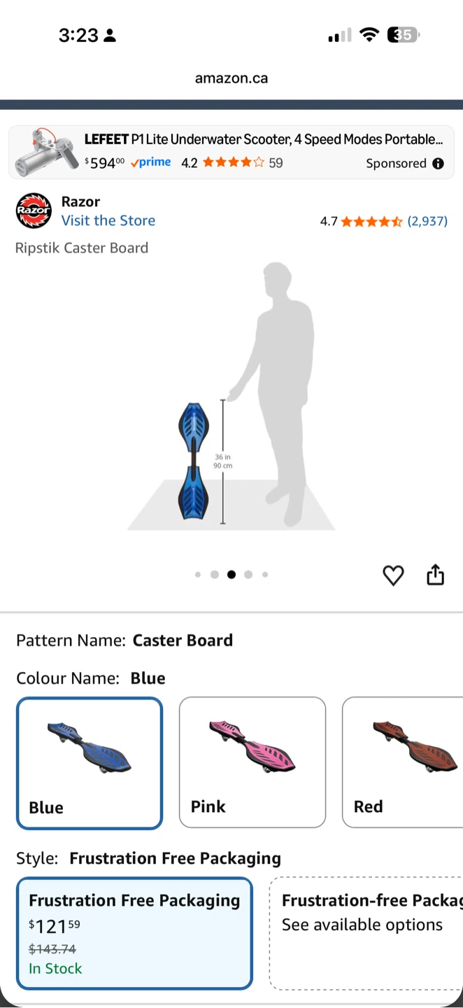 Razor RipStik Caster Board - Blue - photo 2
