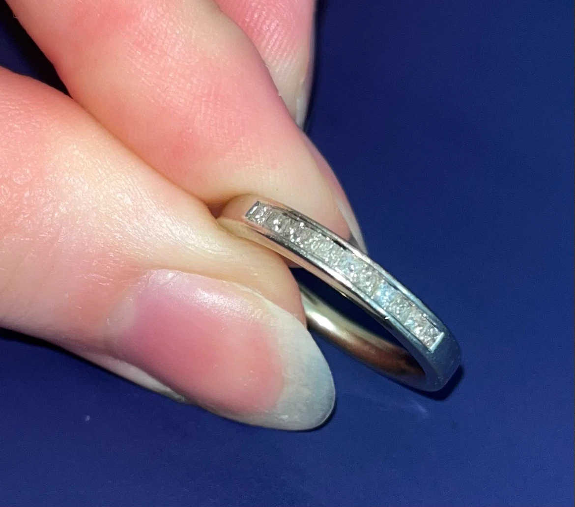 White Gold ring with Channel Set Diamonds - photo 3