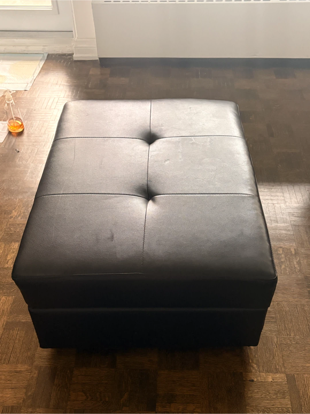 Black Tufted Storage Ottoman
