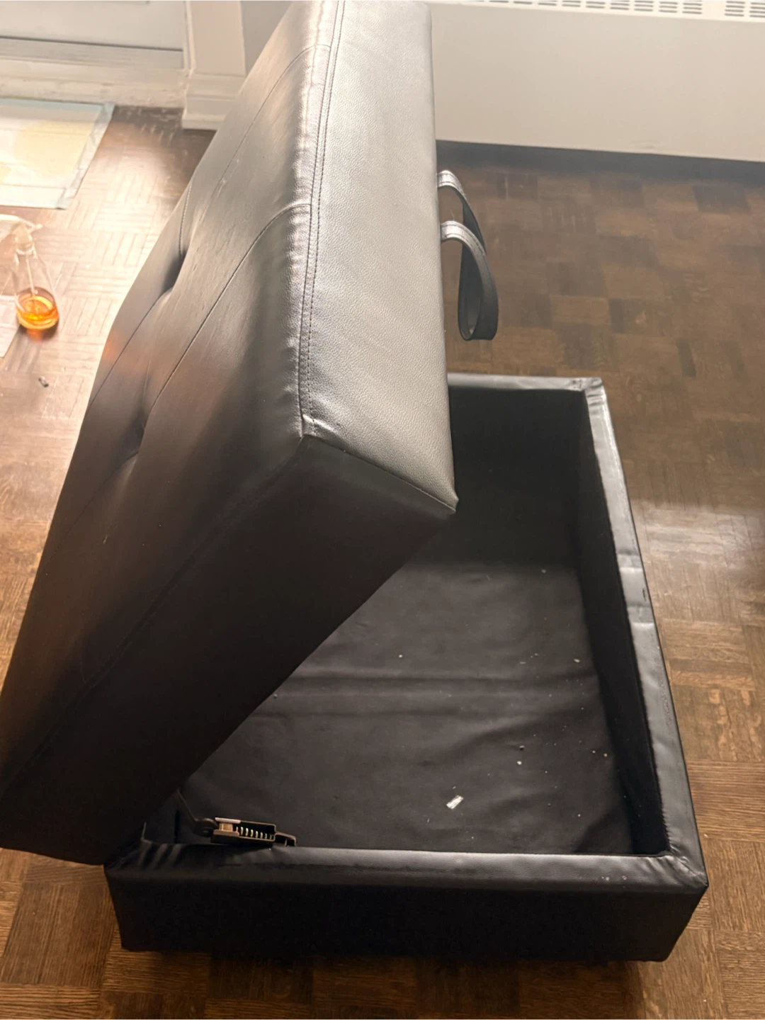 Black Tufted Storage Ottoman - photo 2