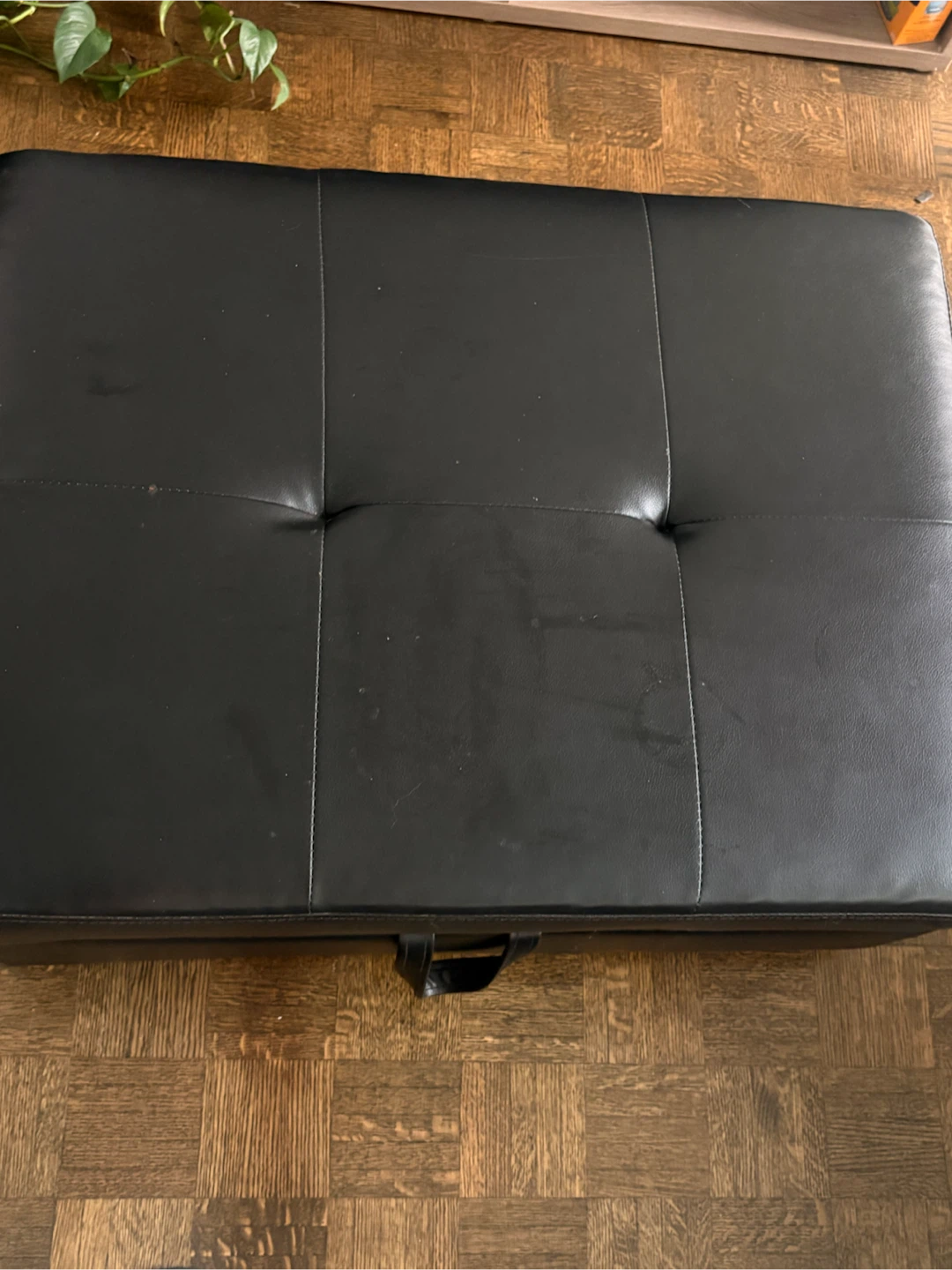 Black Tufted Storage Ottoman - photo 3