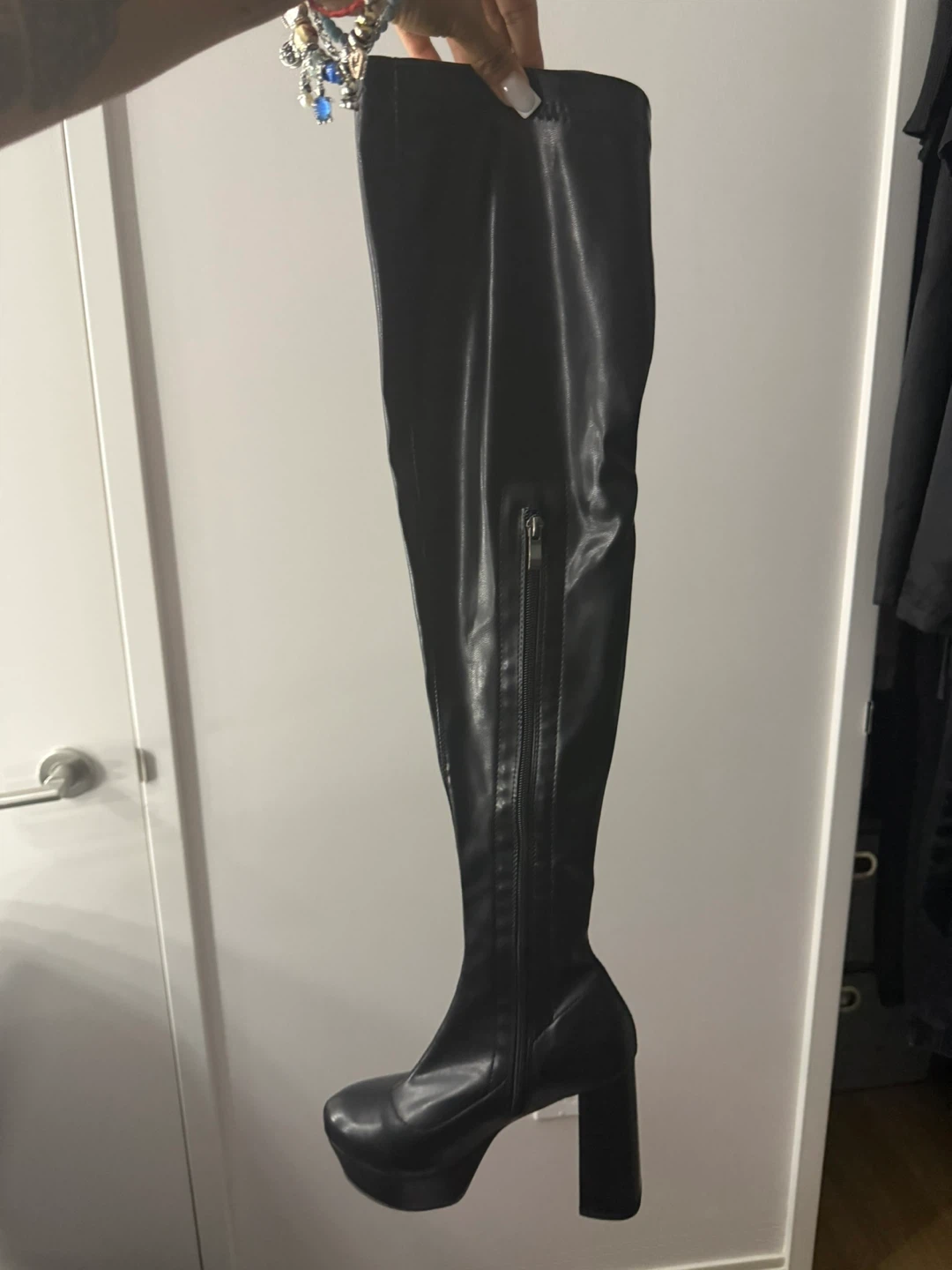 Black Over-the-Knee Platform Boots - photo 2