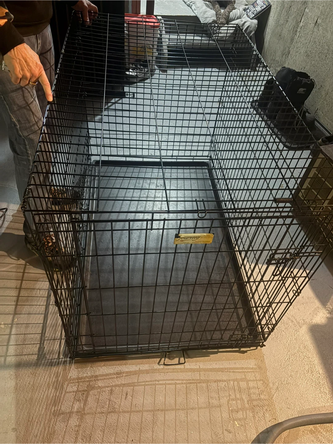 Large Black Metal Pet Crate - photo 2