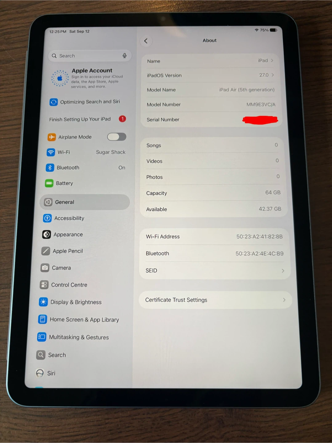 iPad Air 5, M1 Chip, 64GB, Wifi, Blue. - photo 2