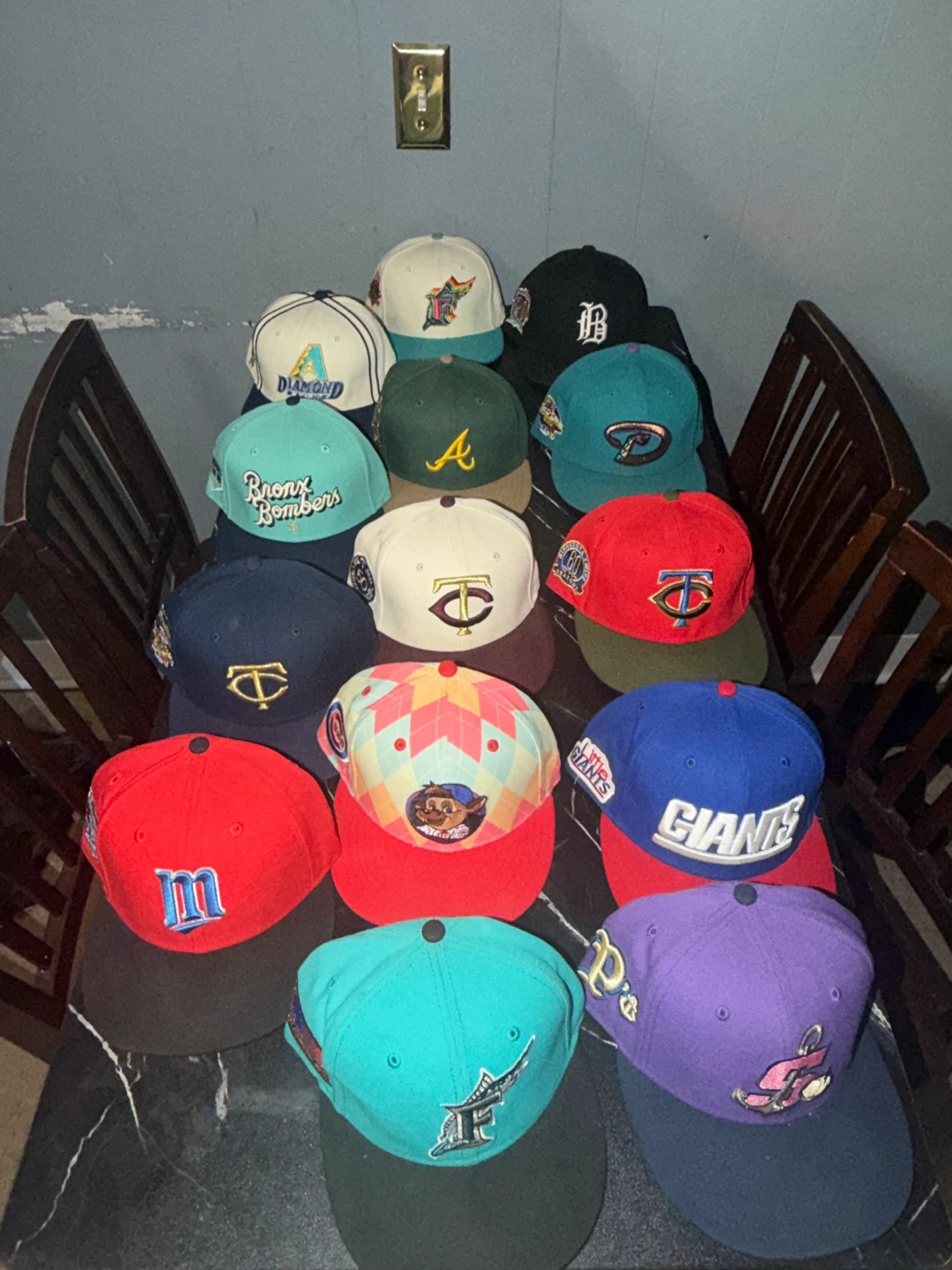 Large Collection of MLB and NFL Fitted Hats