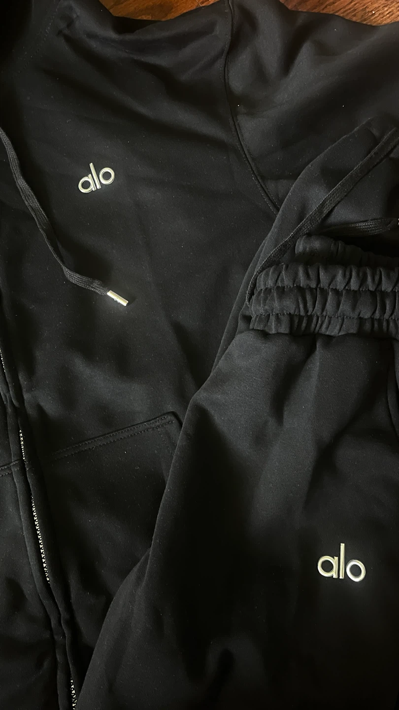 Alo Black Zipup Men's Tracksuit (MEDIUM) - photo 2