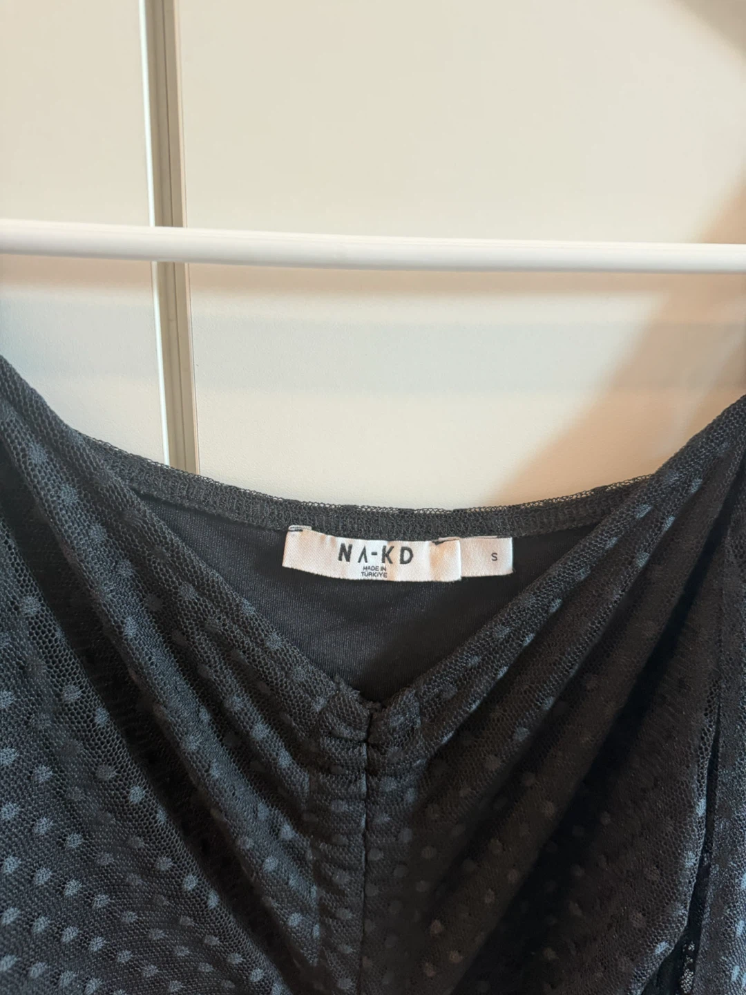 NA-KD Black Swiss Dot Long Sleeve Crop Top - photo 2