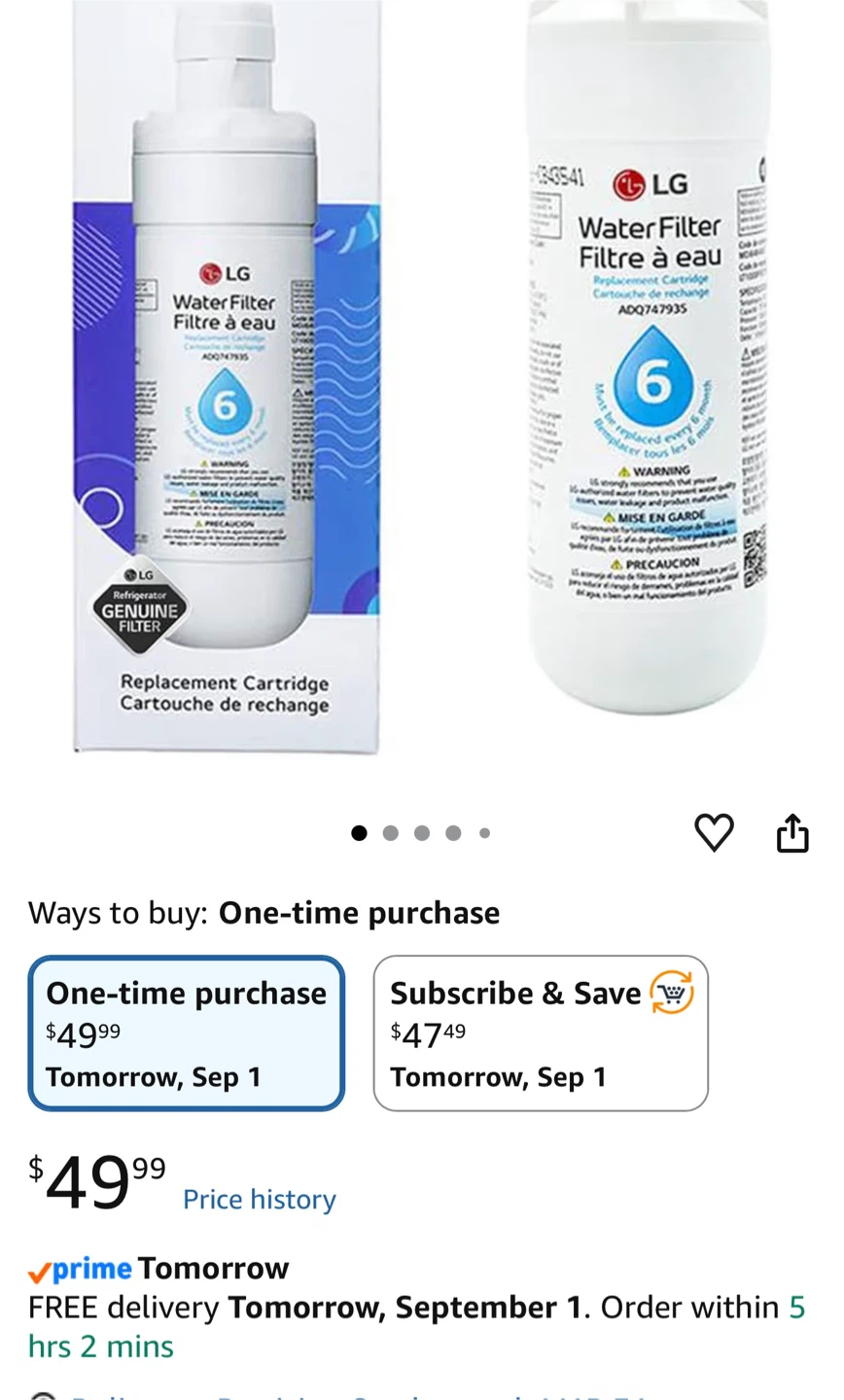 LG LT1000P Water Filter Replacement Cartridge - photo 2