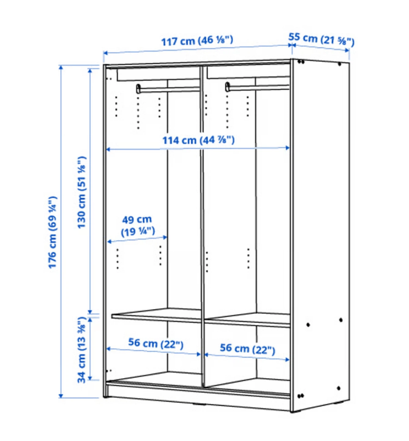 IKEA KLEPPSTAD Wardrobe with sliding doors - photo 3