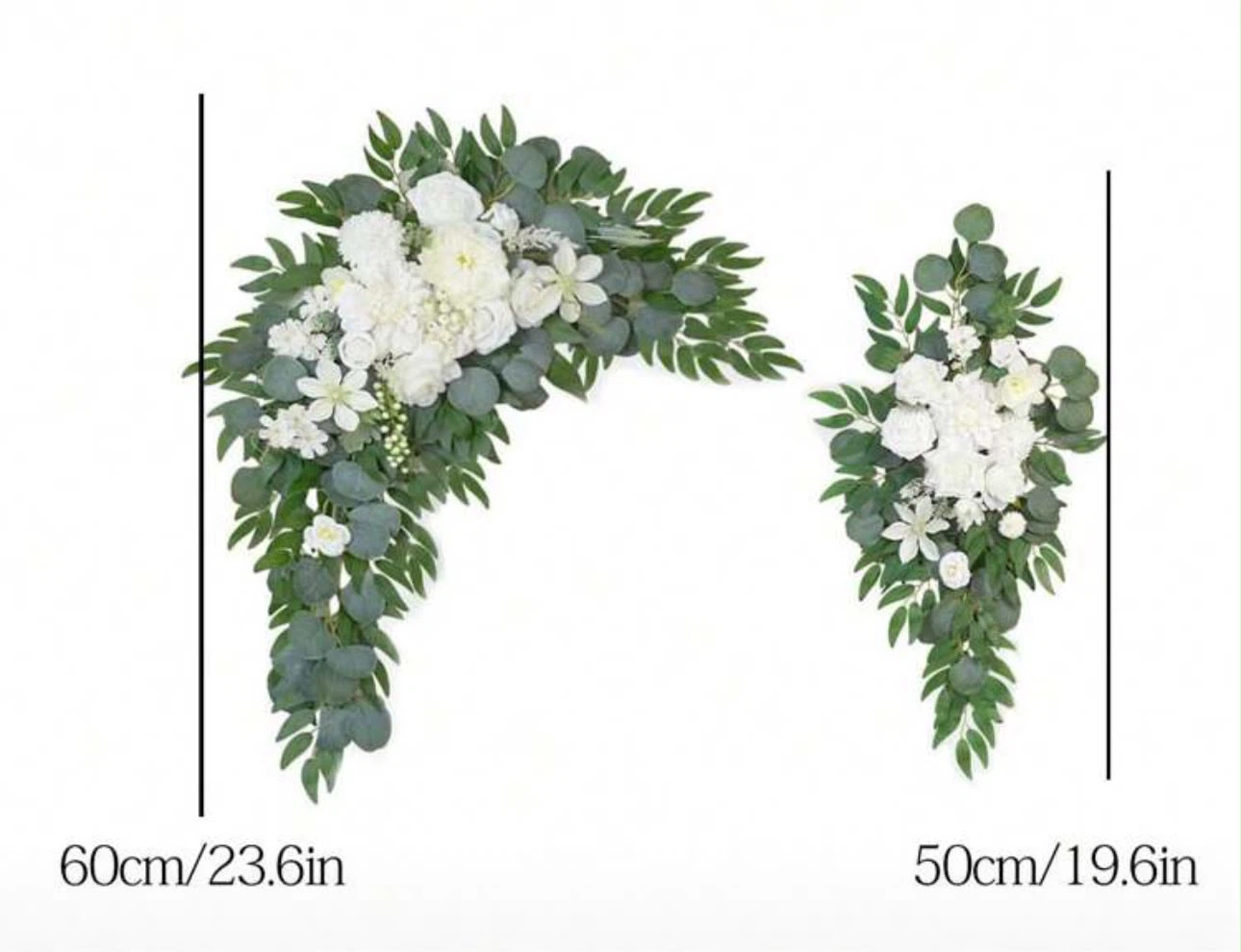 Set of 2 Artificial Floral Swags for Decoration